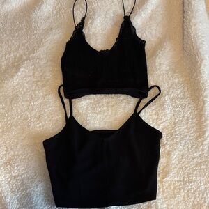 Stylish Black Crop Top Duo